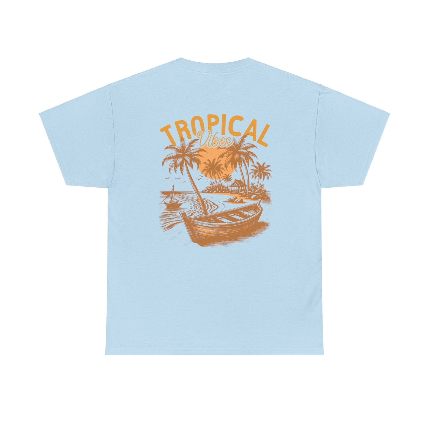 Tropical Vibes Vacation Beach Club Unisex Heavy Cotton Tee