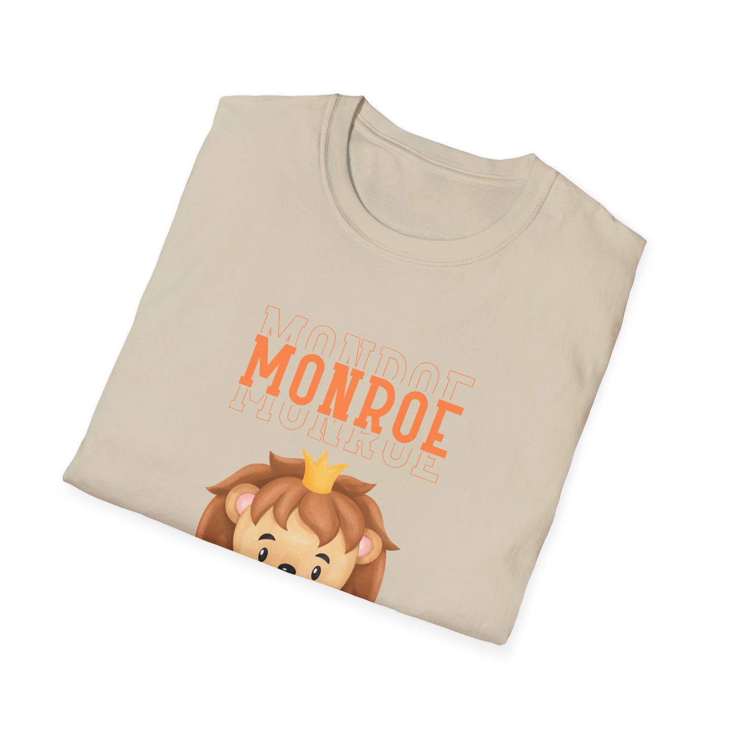 Triple Monroe Orange Lettering with Cute Lion King Unisex Adult Softstyle T-Shirt