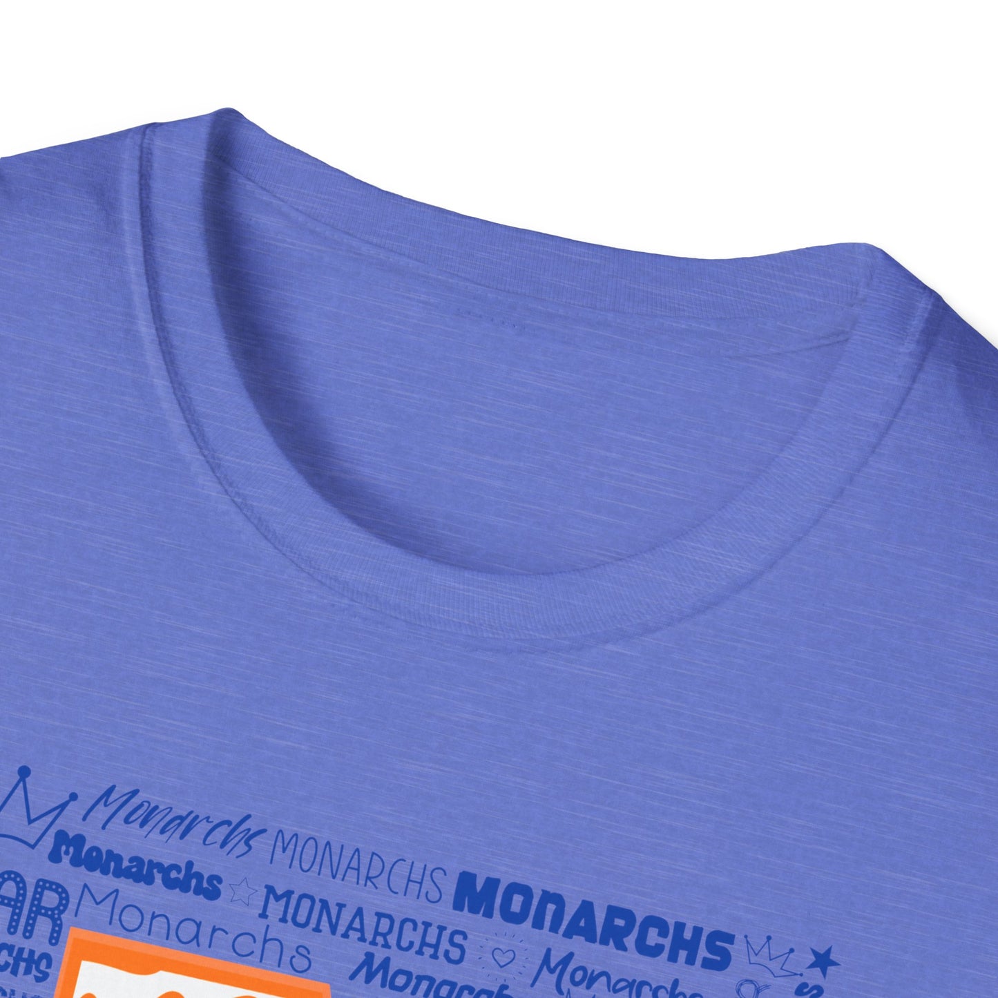 Orange Cow M Monarchs Unisex Softstyle T-Shirt with 'Monarchs Roar' Design - Perfect for School Spirit and Team Events