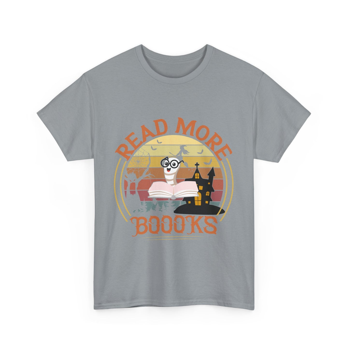 Read More Books Unisex Heavy Cotton Tee - Cozy Book Lover Halloween Teacher School Shirt