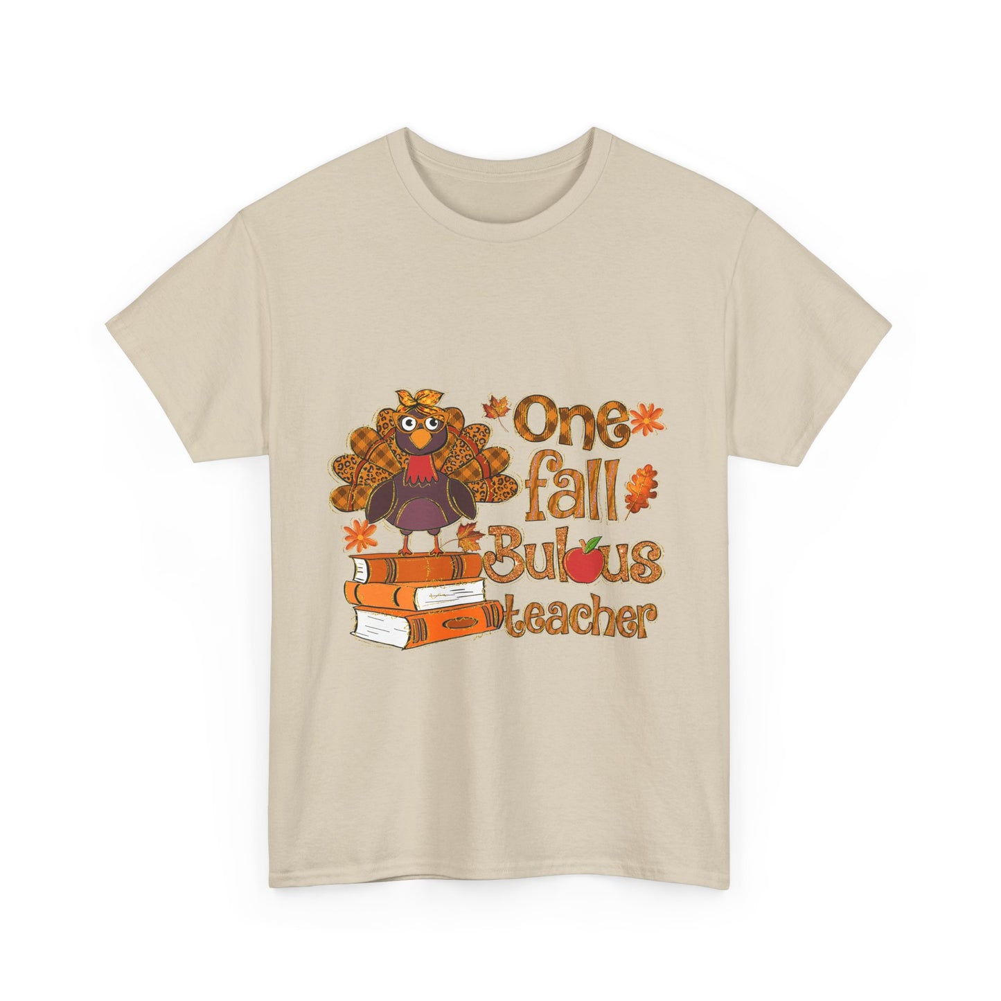 Fall Teacher Unisex Heavy Cotton Tee - 'One Fall -Bulous Teacher' Design