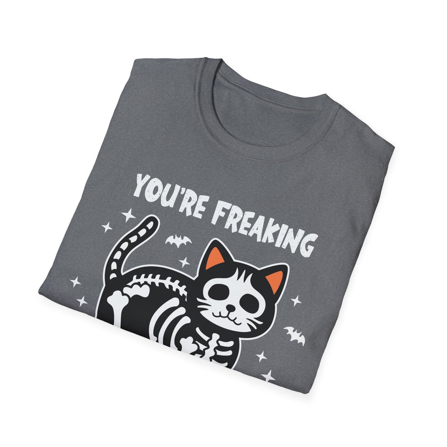 You're Freaking Meowt Skeleton Cat Unisex Softstyle Halloween T-Shirt