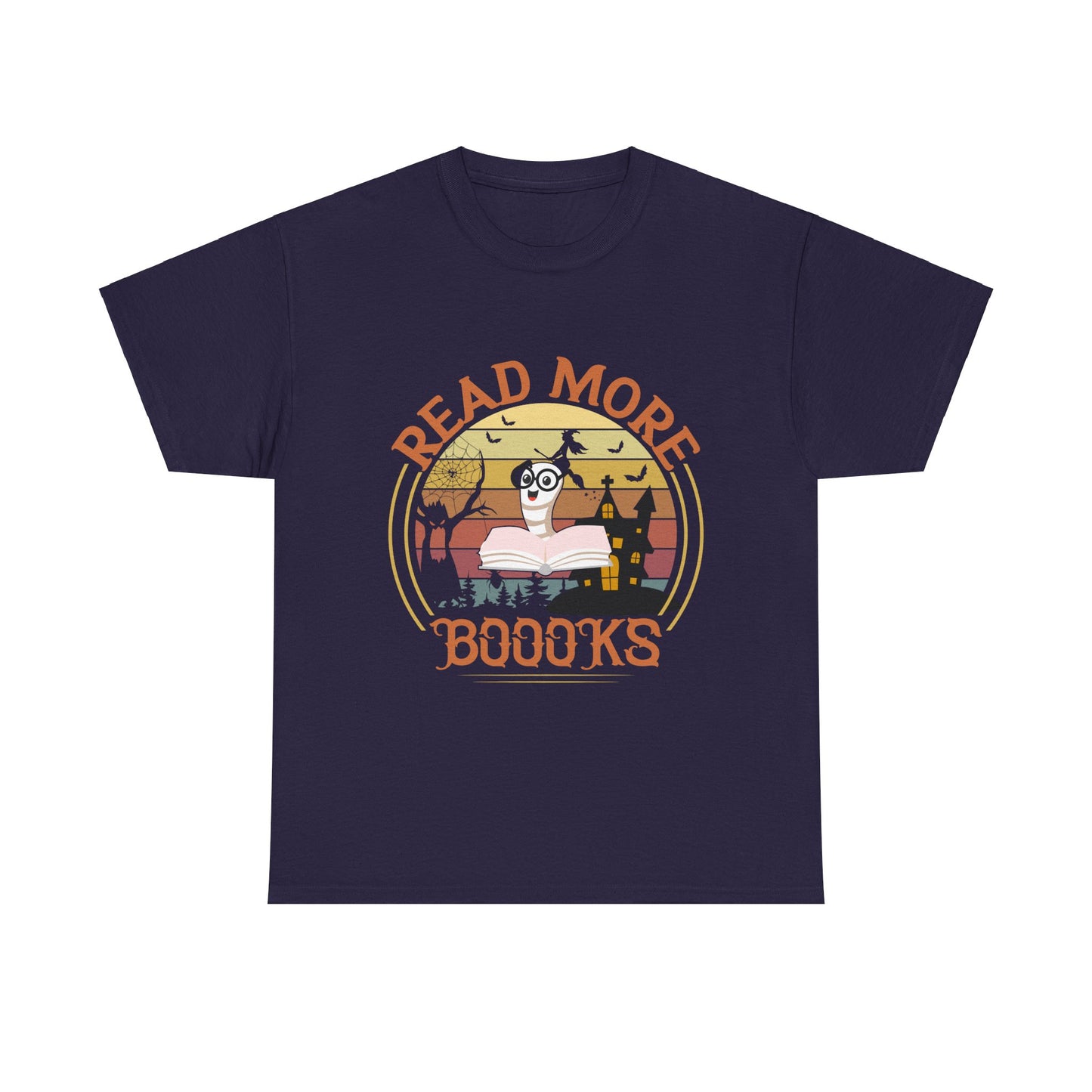 Read More Books Unisex Heavy Cotton Tee - Cozy Book Lover Halloween Teacher School Shirt