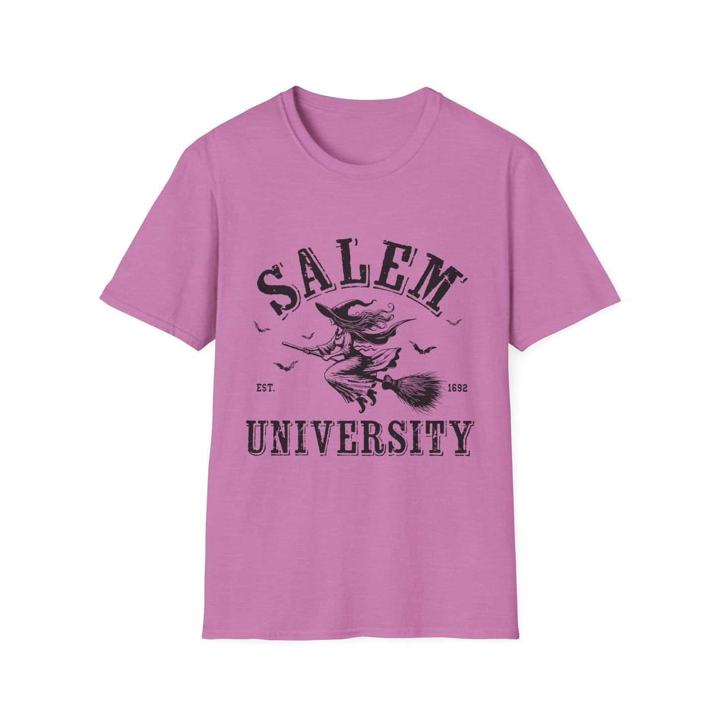 Salem University Vintage Witchy T-Shirt | Unisex Softstyle Tee | Perfect for Halloween & College Spirit