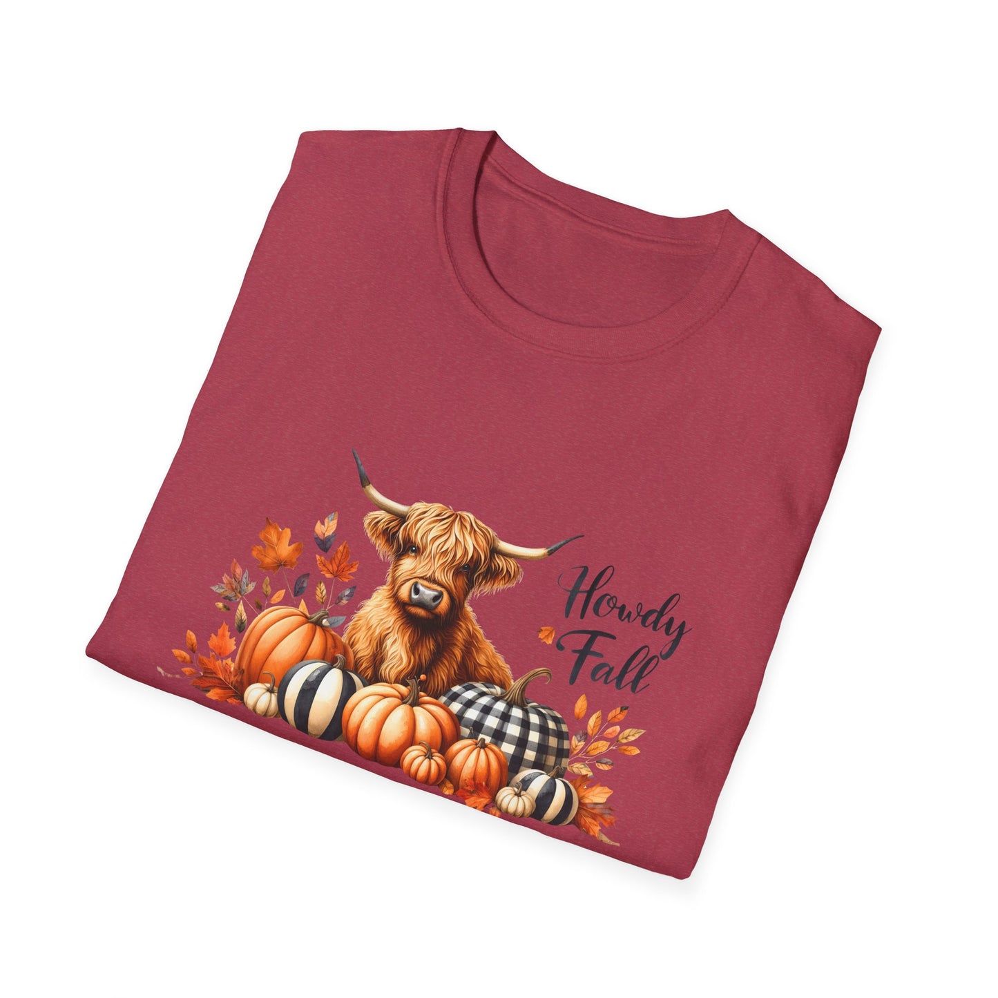 Autumn Cow Graphic T-Shirt - Perfect for Fall Celebrations