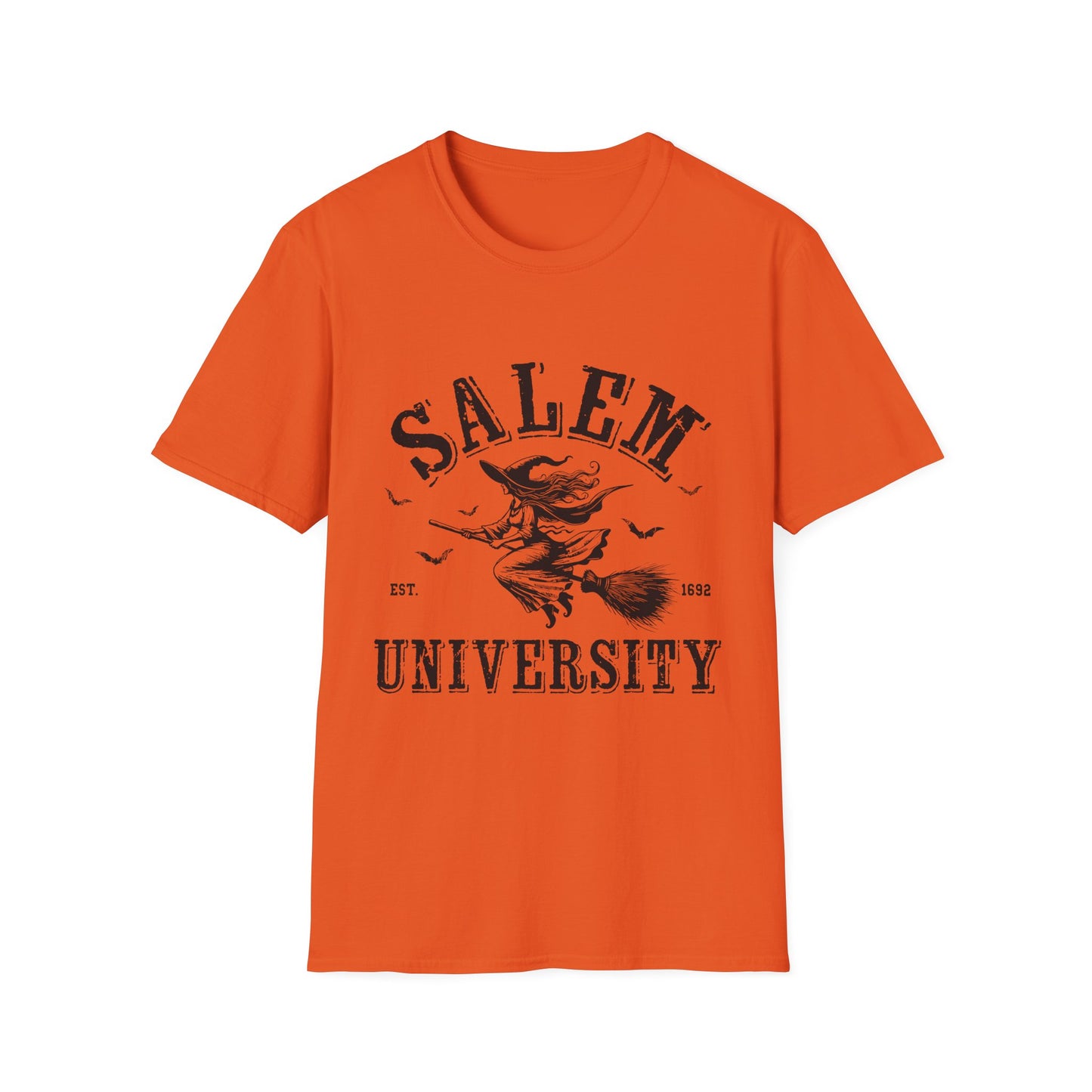 Salem University Vintage Witchy T-Shirt | Unisex Softstyle Tee | Perfect for Halloween & College Spirit