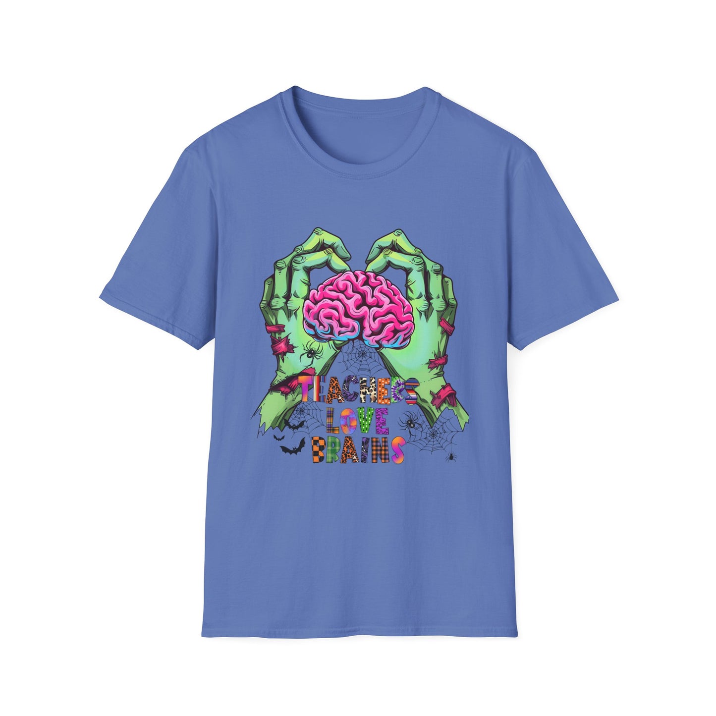 Teachers Love Brains Graphic T-Shirt for Halloween Enthusiasts