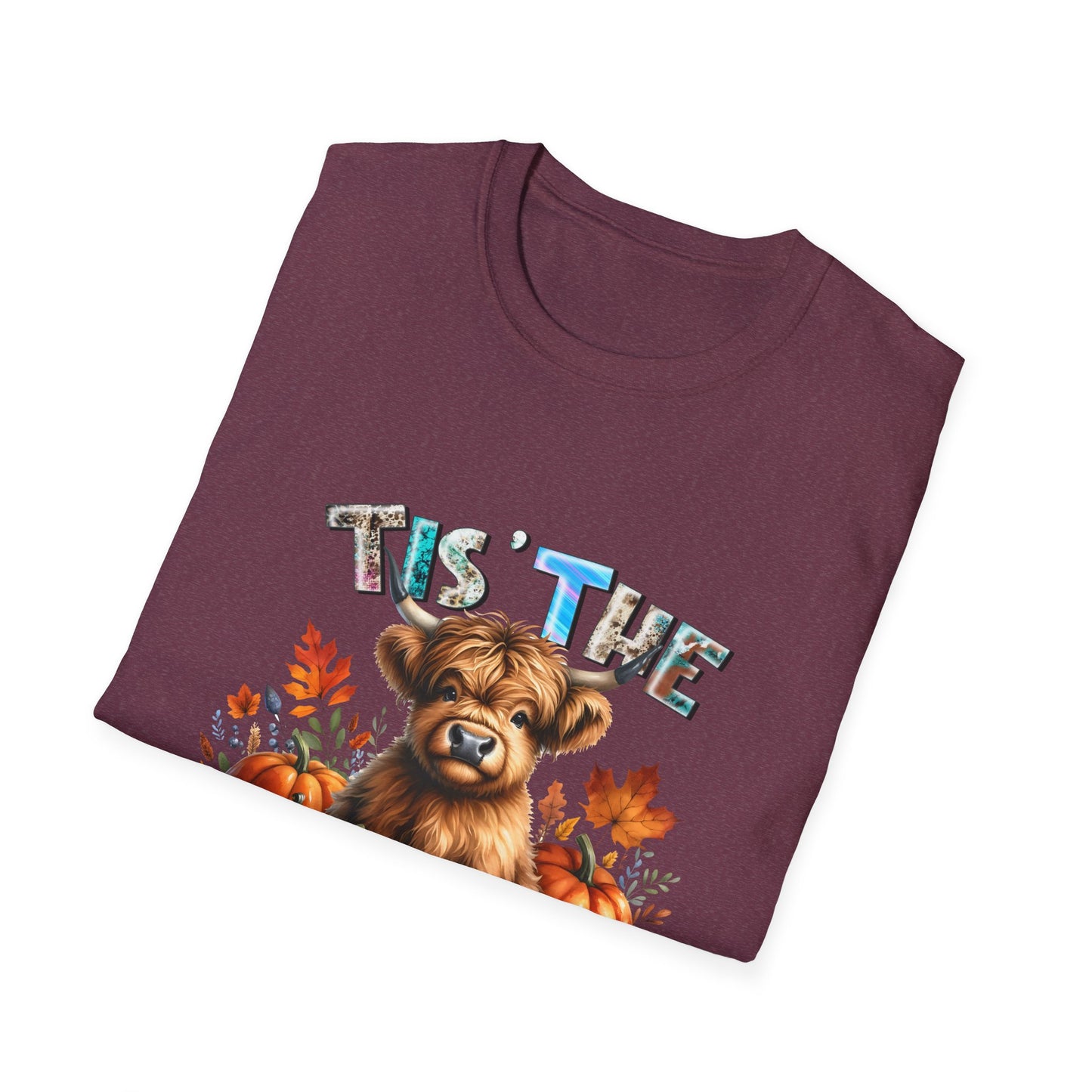 Tis the Season Fall Cow Unisex Softstyle T-Shirt