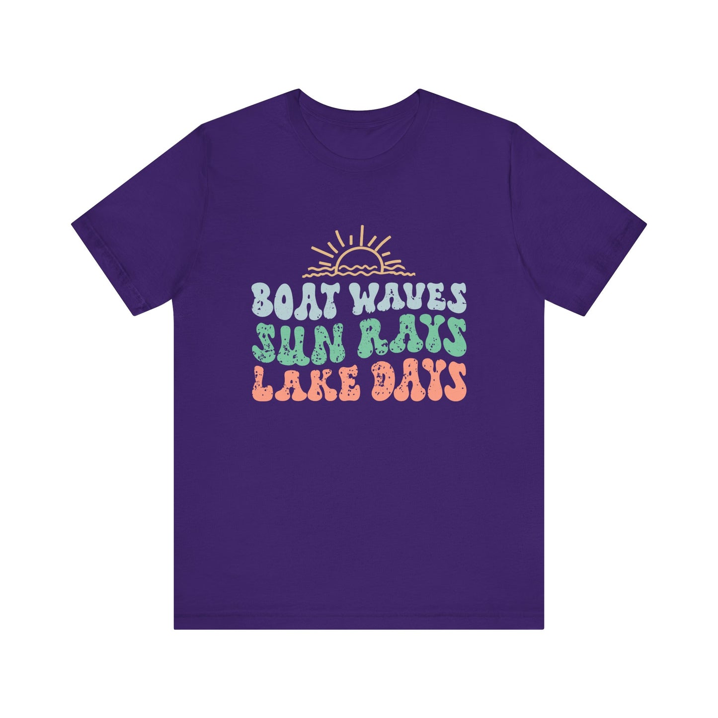 Boat Waves Sun Rays Lake Days Unisex Jersey Short Sleeve Tee