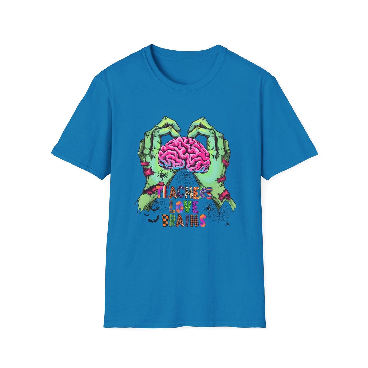 Teachers Love Brains Graphic T-Shirt for Halloween Enthusiasts