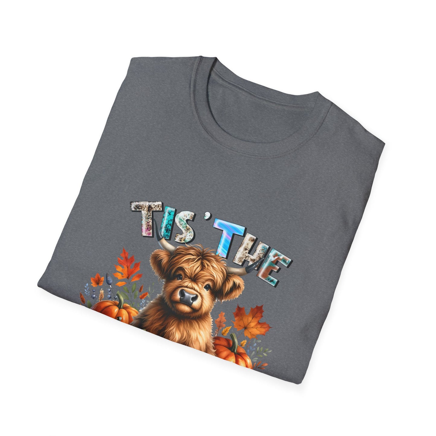 Tis the Season Fall Cow Unisex Softstyle T-Shirt