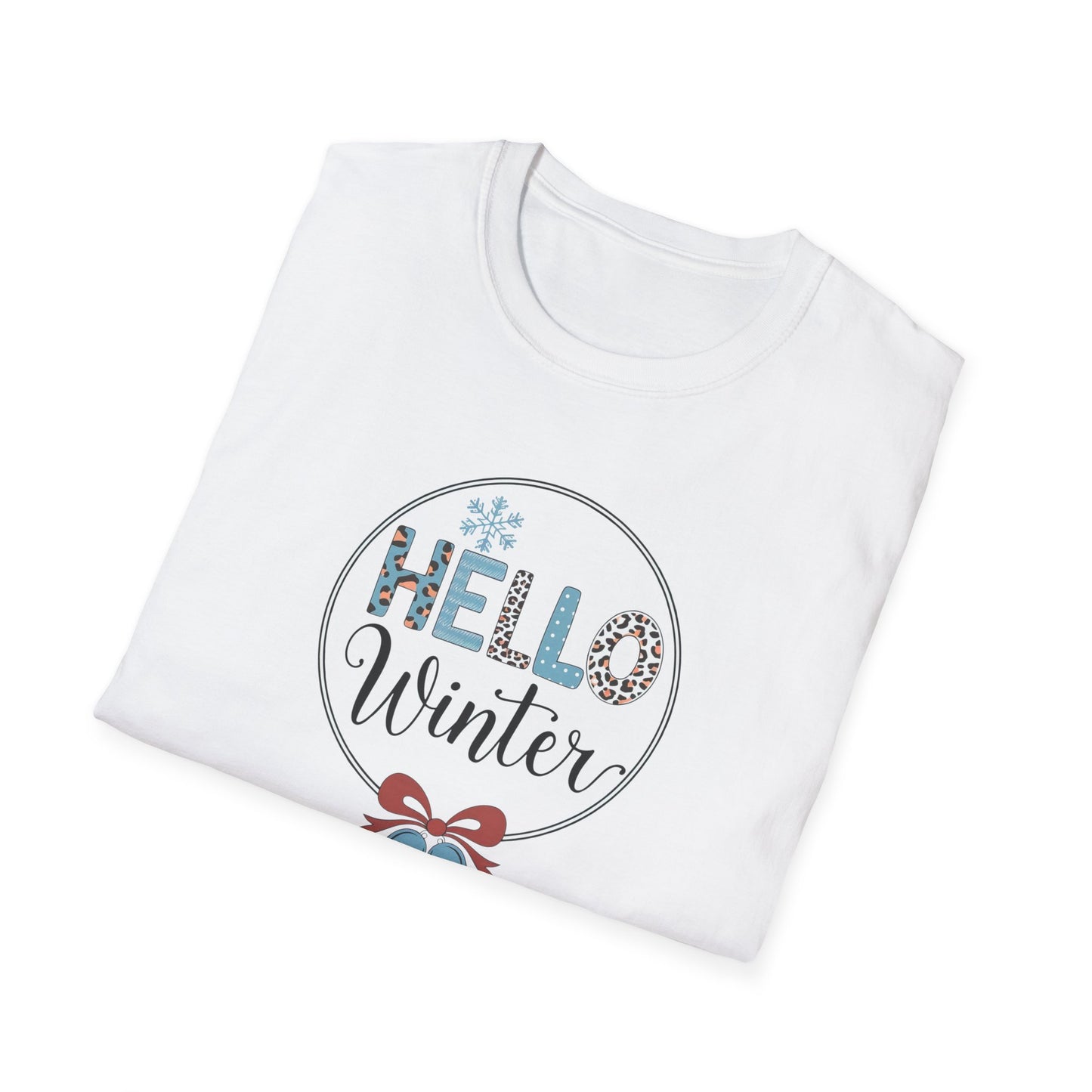 Hello Winter Unisex Softstyle T-Shirt | Cozy Seasonal Tee for Celebrations