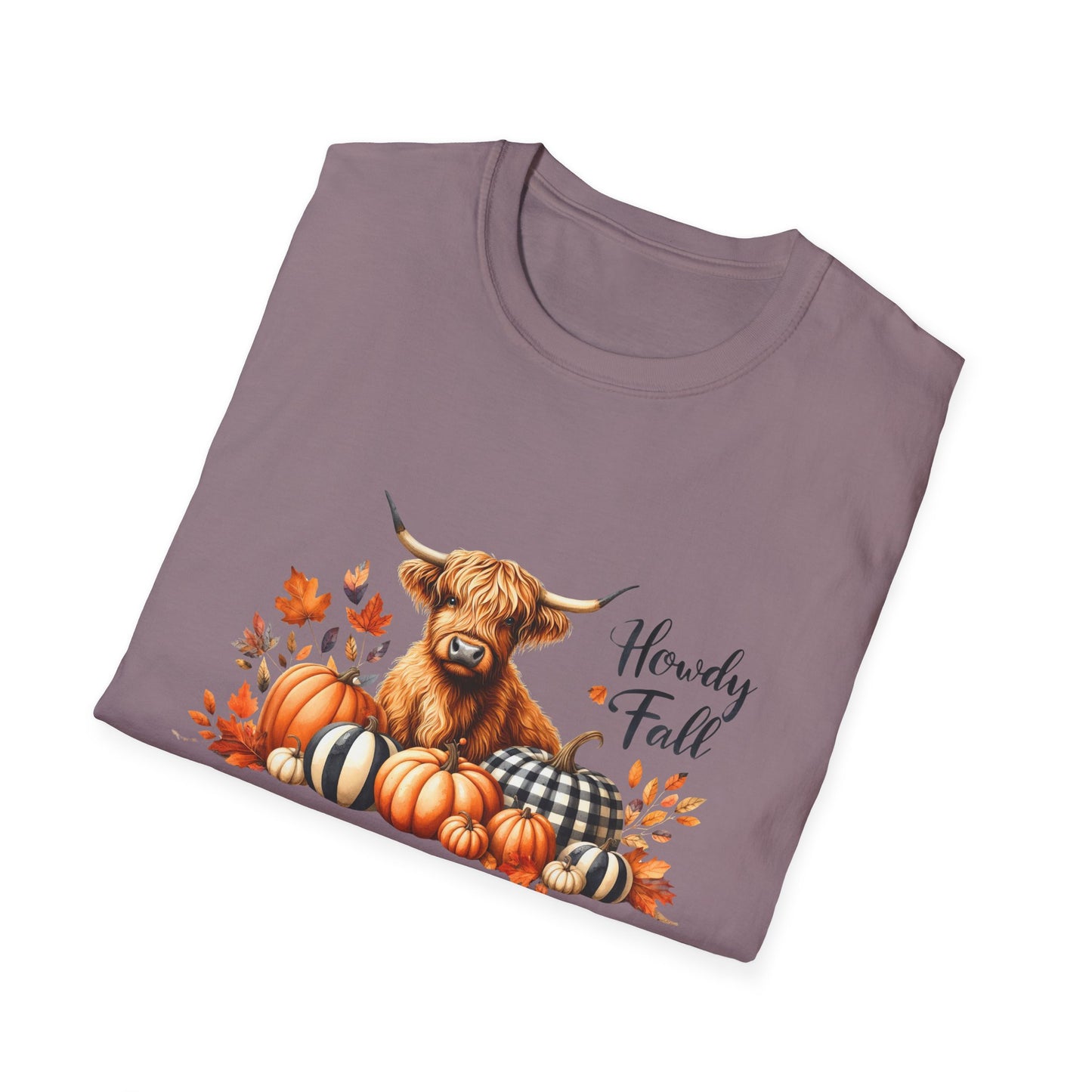 Autumn Cow Graphic T-Shirt - Perfect for Fall Celebrations