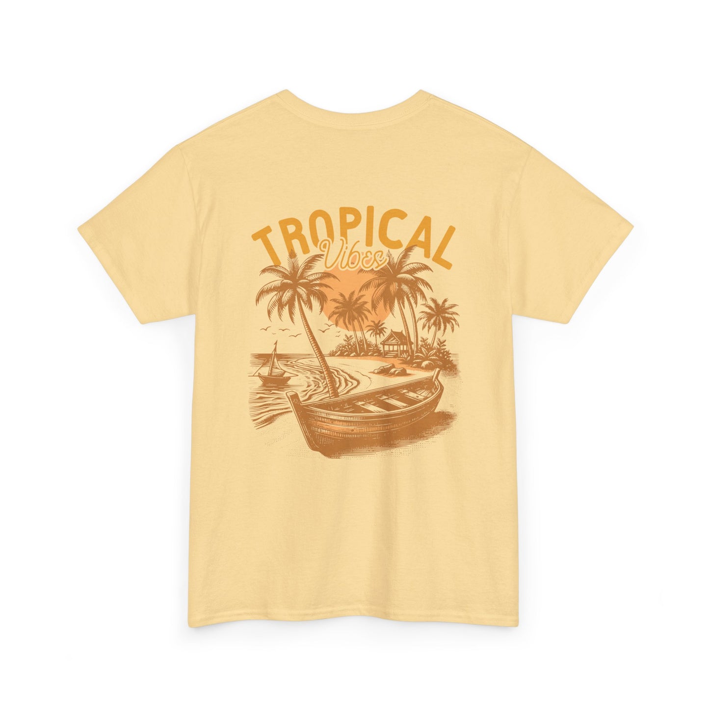 Tropical Vibes Vacation Beach Club Unisex Heavy Cotton Tee