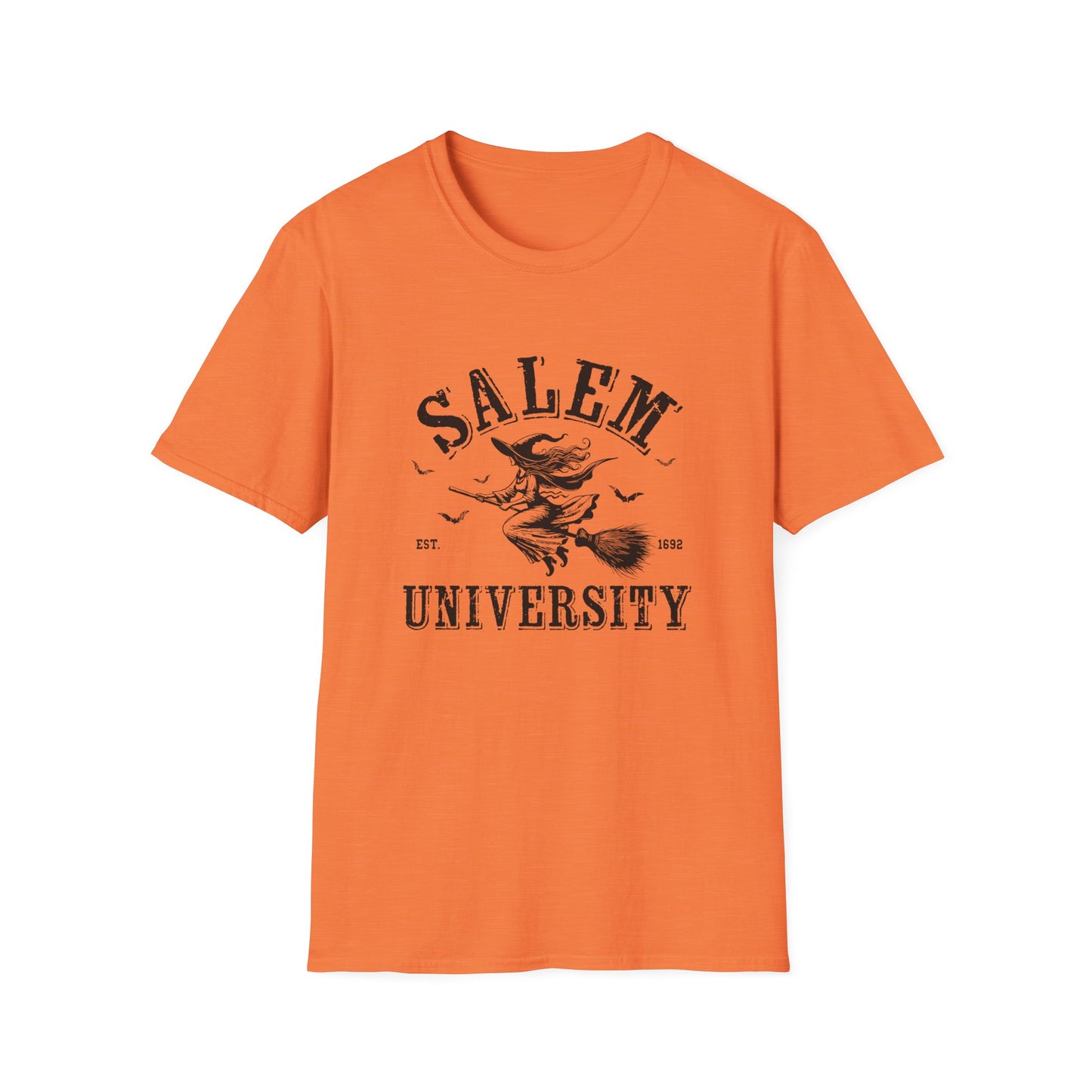 Salem University Vintage Witchy T-Shirt | Unisex Softstyle Tee | Perfect for Halloween & College Spirit