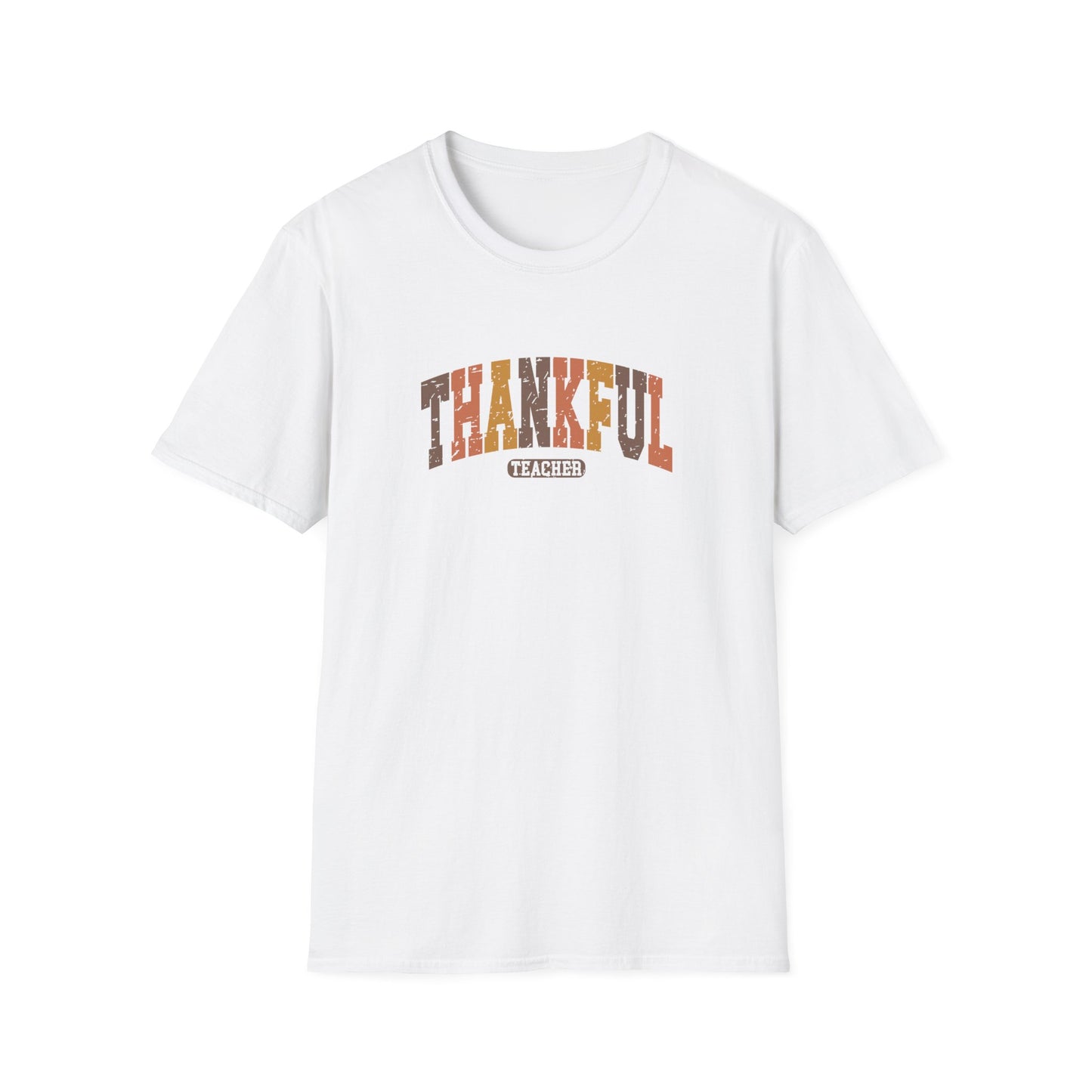 Thankful Teacher Unisex Softstyle Thanksgiving Teacher T-Shirt – Perfect for Educators and Appreciation Days