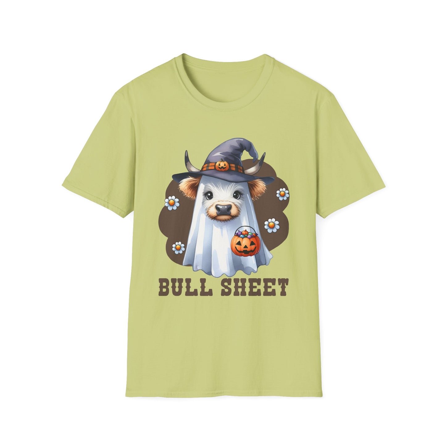 Funny Cow Halloween T-Shirt - "Bull Sheet" Unisex Softstyle Tee