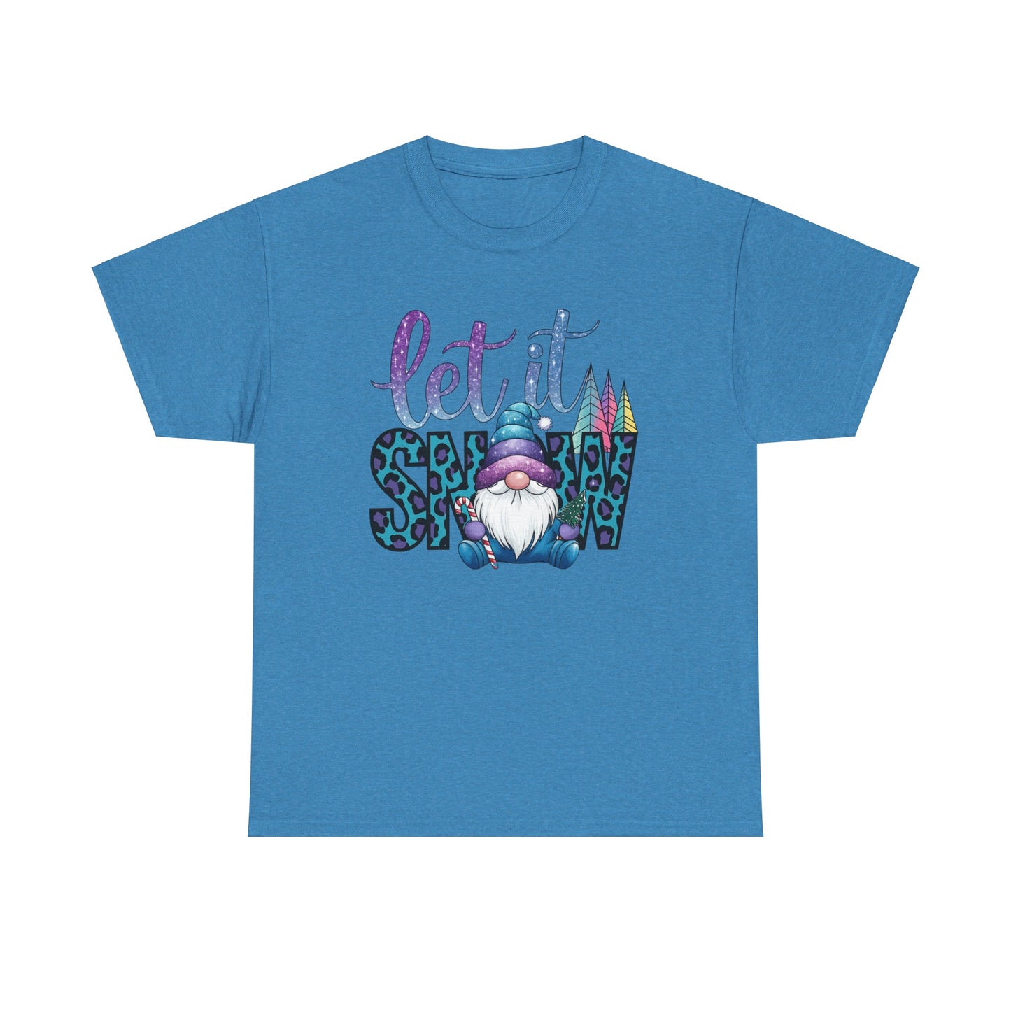 Let It Snow Unisex Heavy Cotton Tee - Fun Winter Holiday Gnome Design