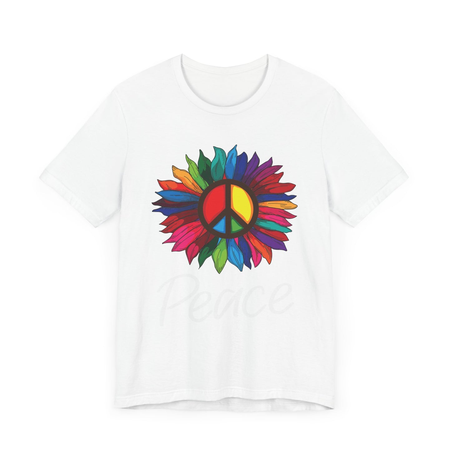 Peace Large Flower Unisex Jersey Short Sleeve Tee