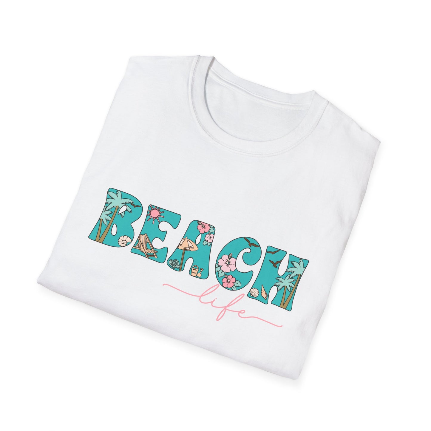 Beach Life High Tides Good Times Unisex Softstyle T-Shirt