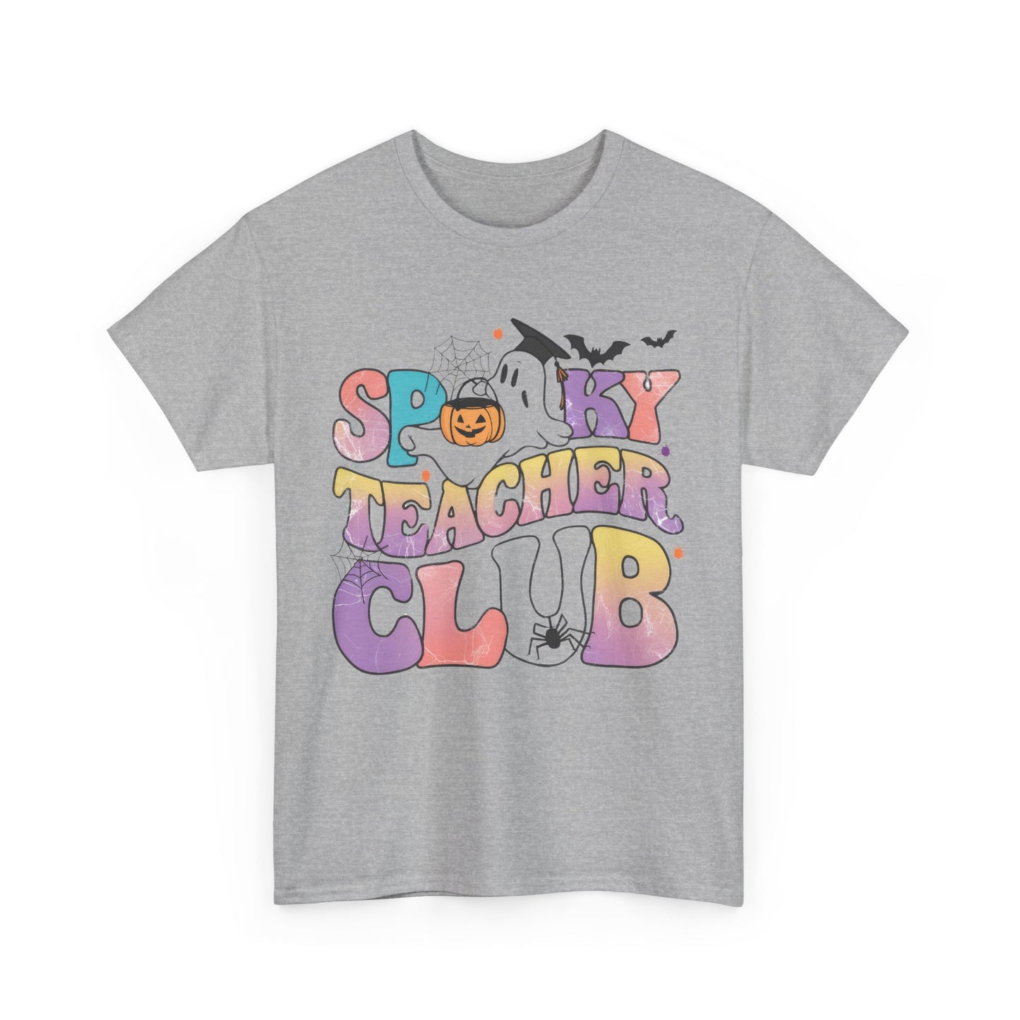 Spooky Teacher Club Unisex Heavy Cotton Tee - Perfect for Halloween Celebrations