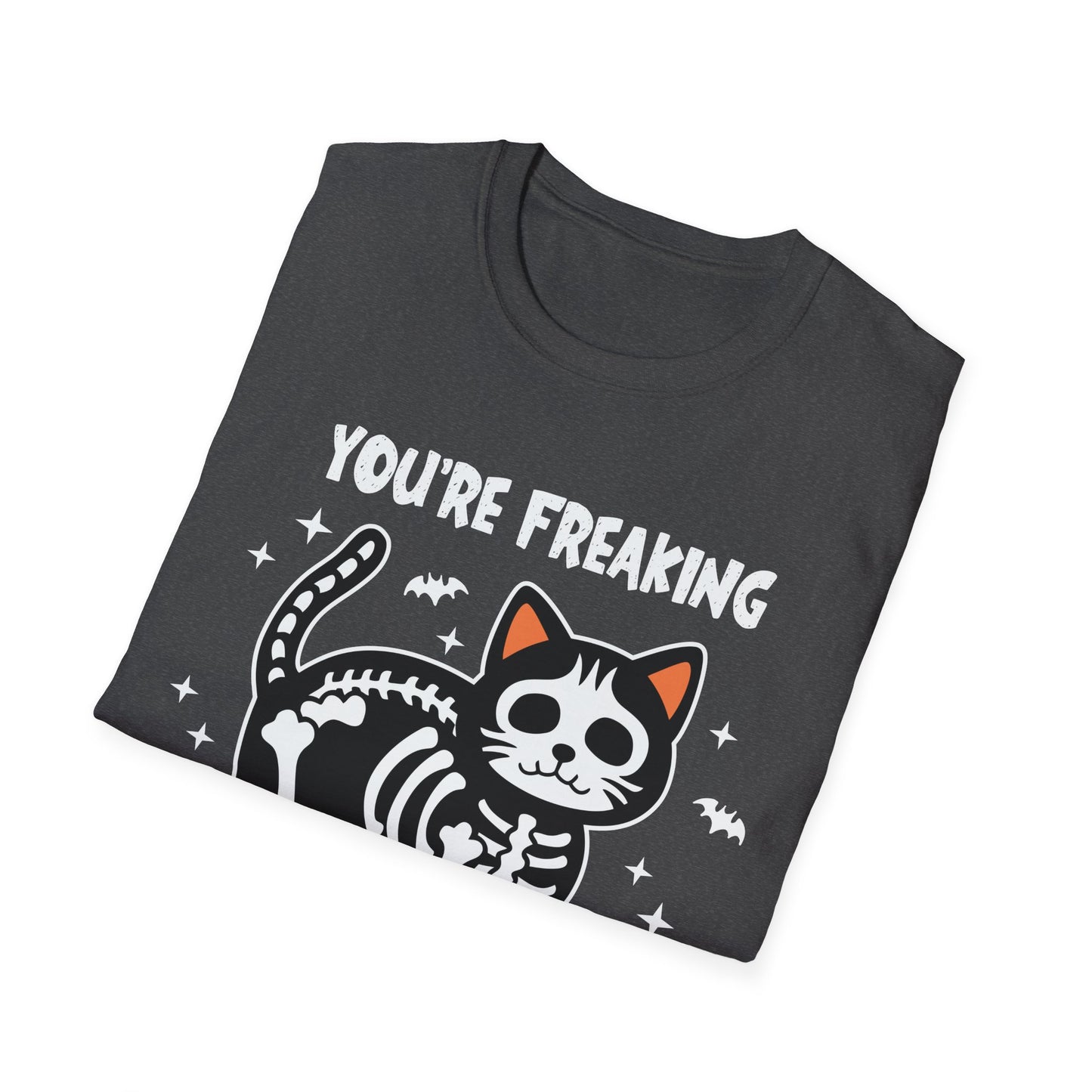 You're Freaking Meowt Skeleton Cat Unisex Softstyle Halloween T-Shirt