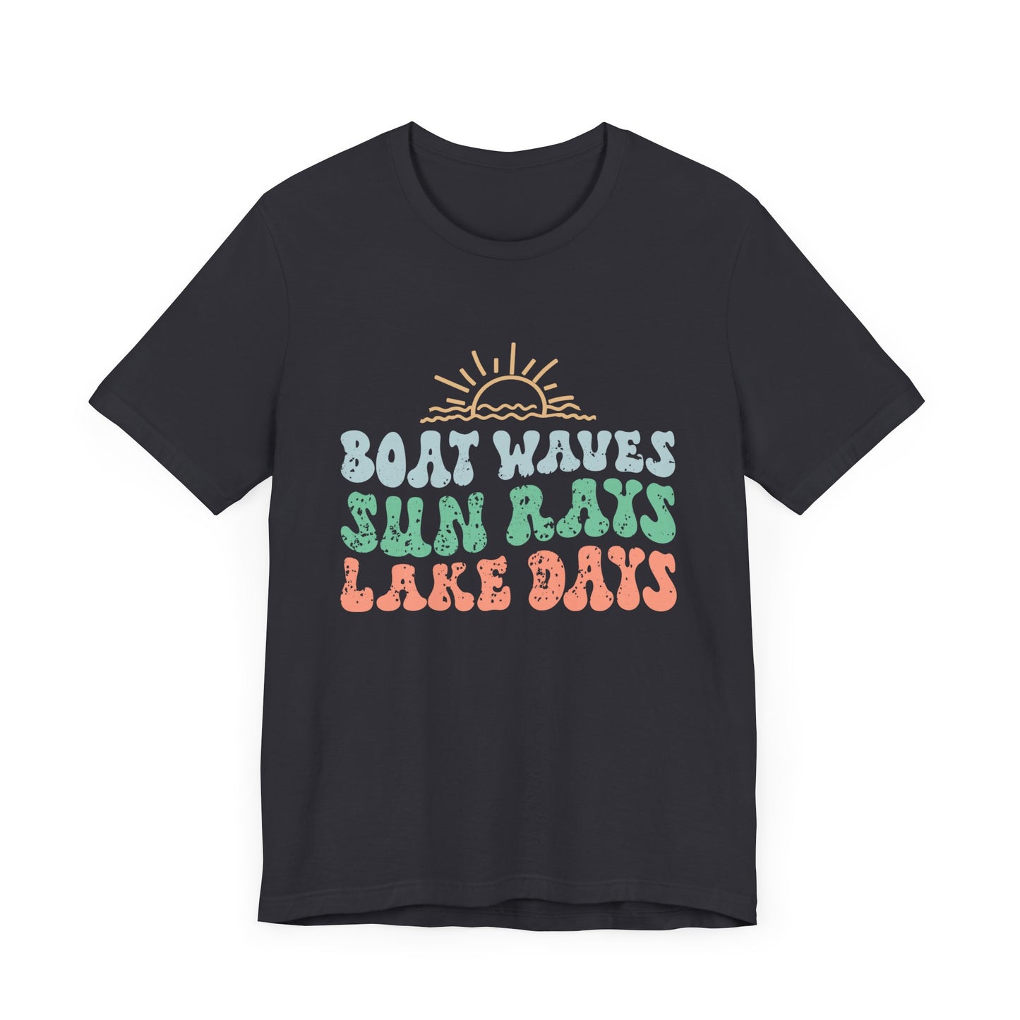 Boat Waves Sun Rays Lake Days Unisex Jersey Short Sleeve Tee