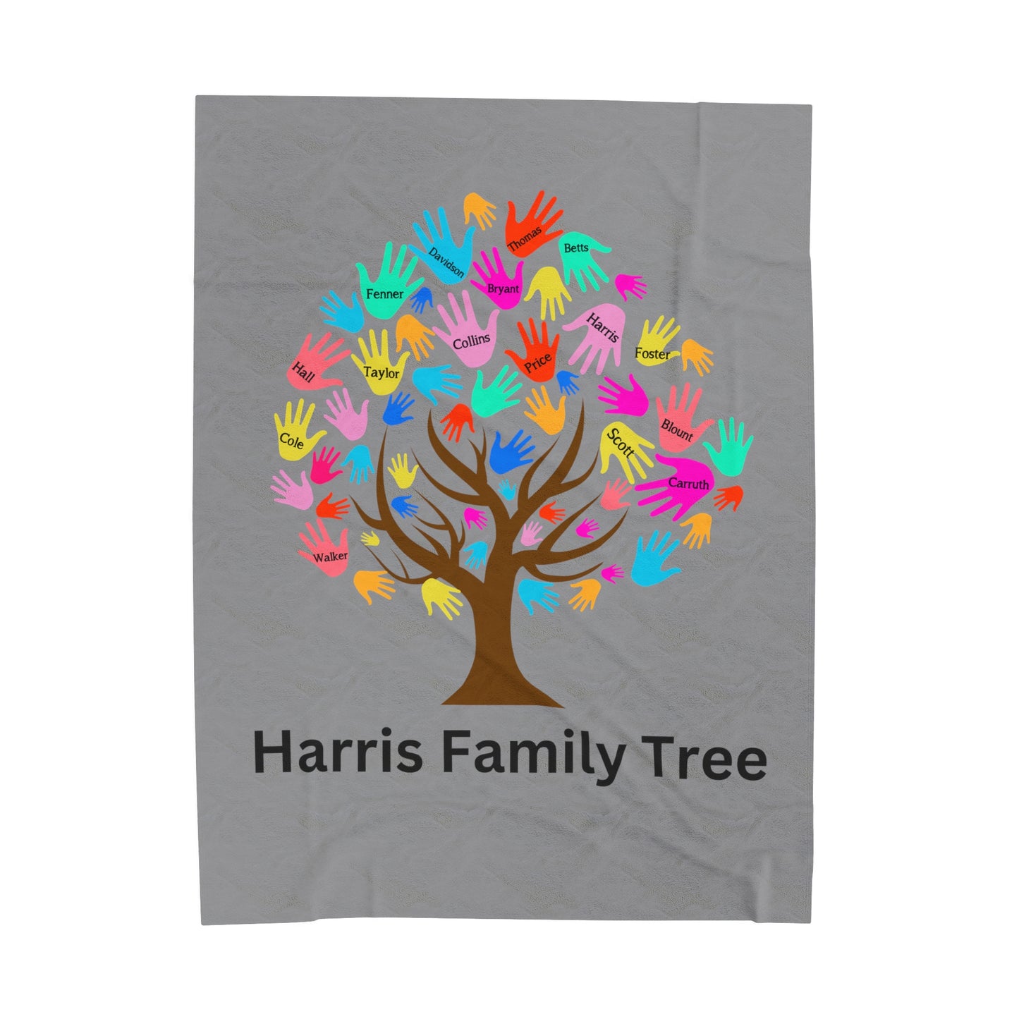 Harris Family Tree Velveteen Plush Blanket