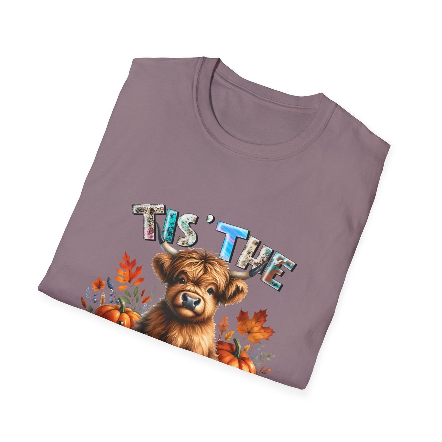 Tis the Season Fall Cow Unisex Softstyle T-Shirt