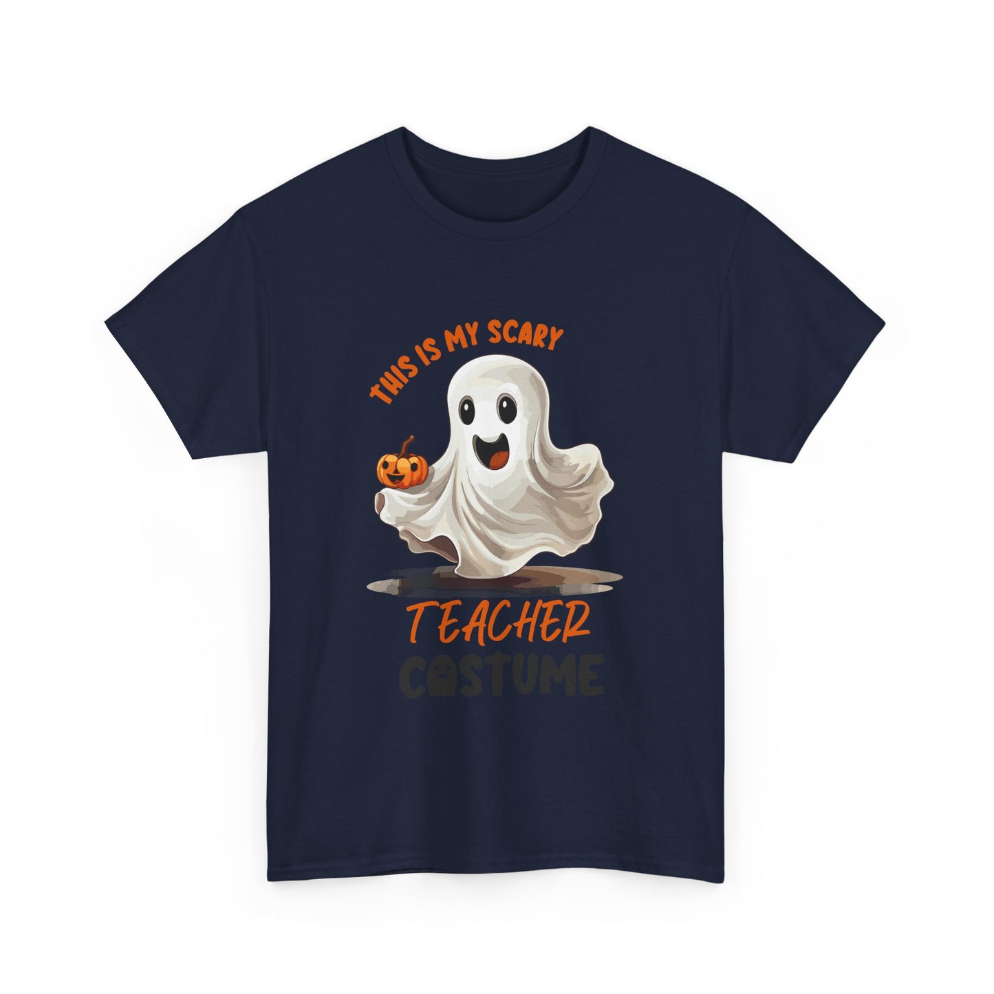 Funny Ghost Teacher Costume Tee | Unisex Heavy Cotton Shirt for School Teacher