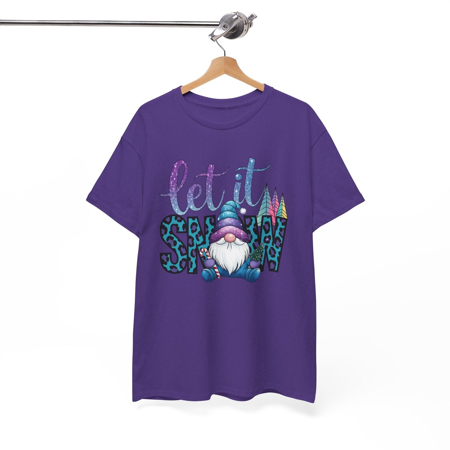 Let It Snow Unisex Heavy Cotton Tee - Fun Winter Holiday Gnome Design