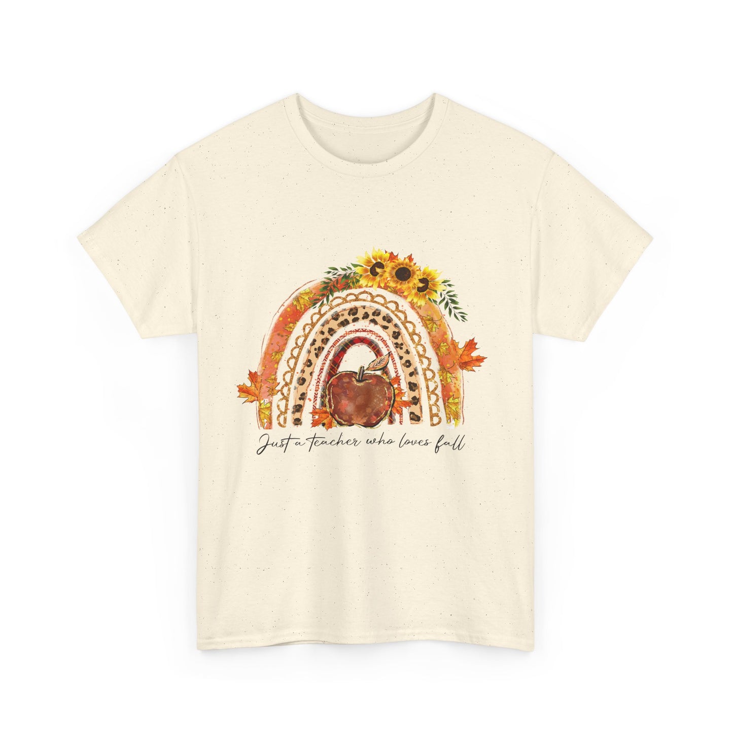 Fall Vibes Unisex Heavy Cotton Tee - 'Just a Teacher Who Loves Fall'