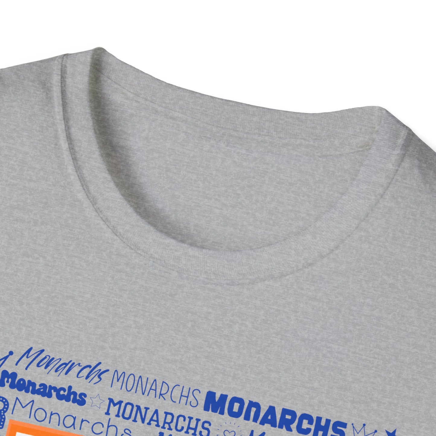 Orange Crown M Monarchs Unisex Softstyle T-Shirt - ROAR Design