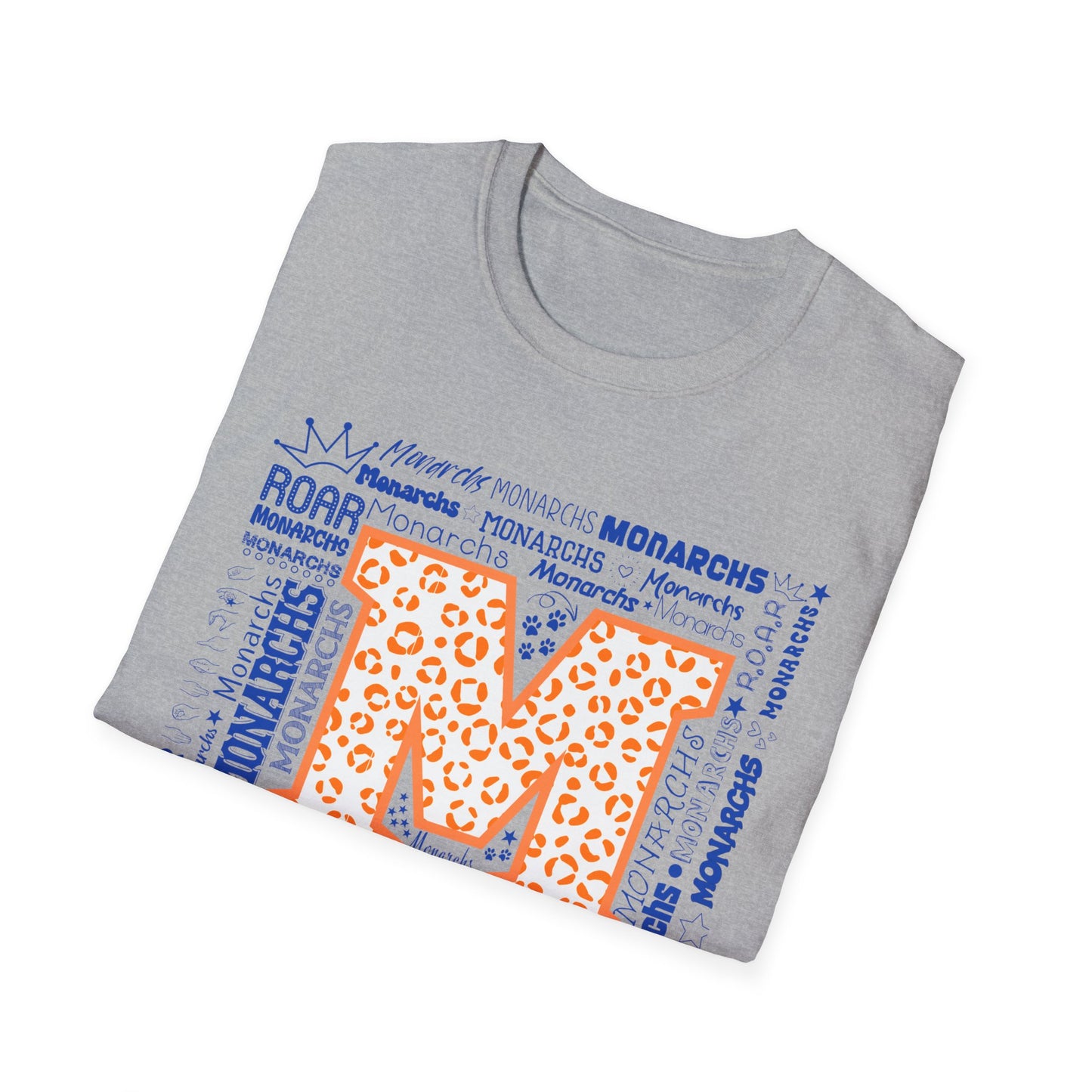 Orange Leopard M Monarchs Softstyle T-Shirt - Perfect for Team Spirit & Celebrations