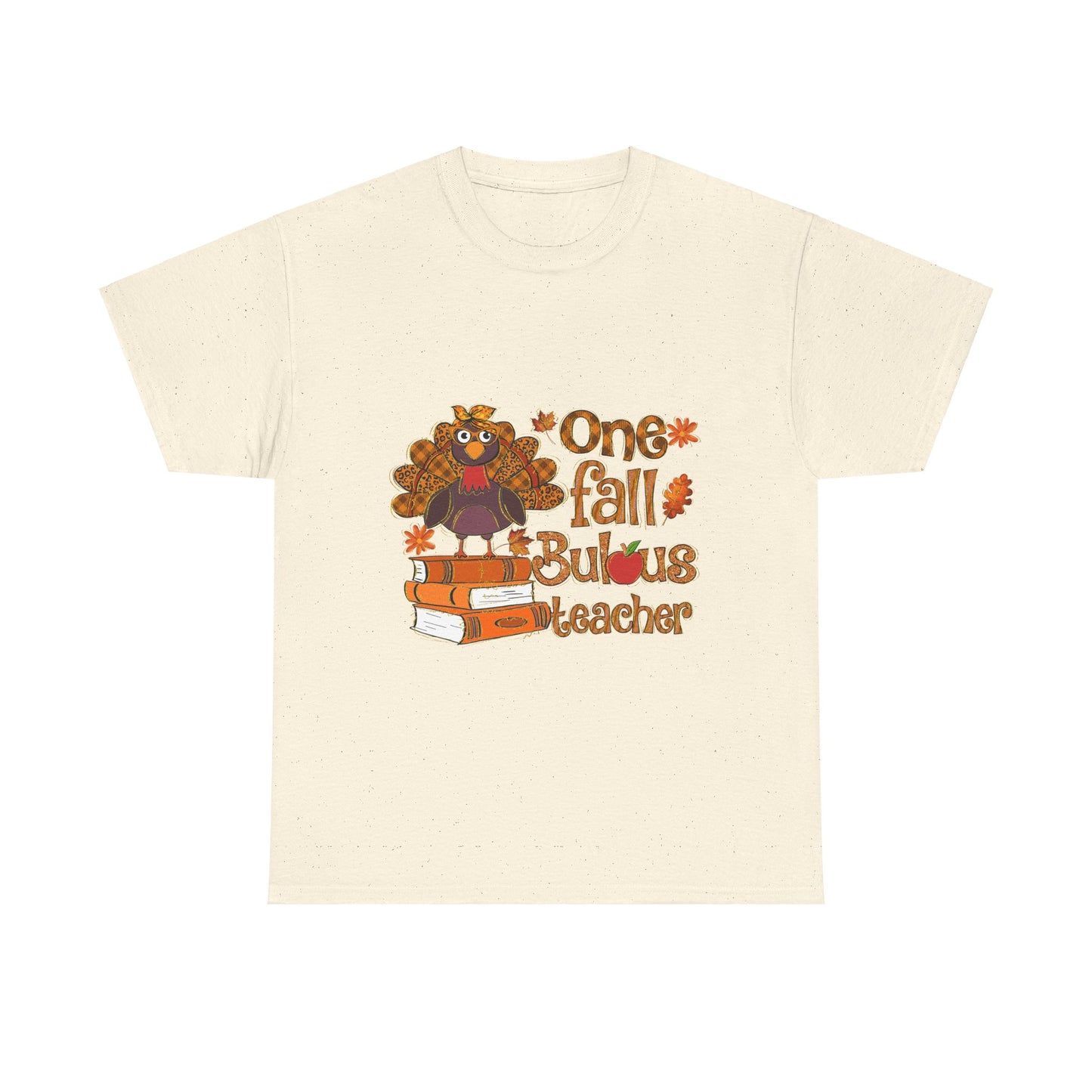 Fall Teacher Unisex Heavy Cotton Tee - 'One Fall -Bulous Teacher' Design