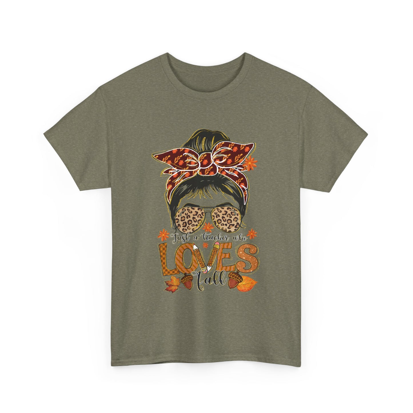 Fall Vibes Teacher Unisex Heavy Cotton Tee - "She Loves Fall" Design