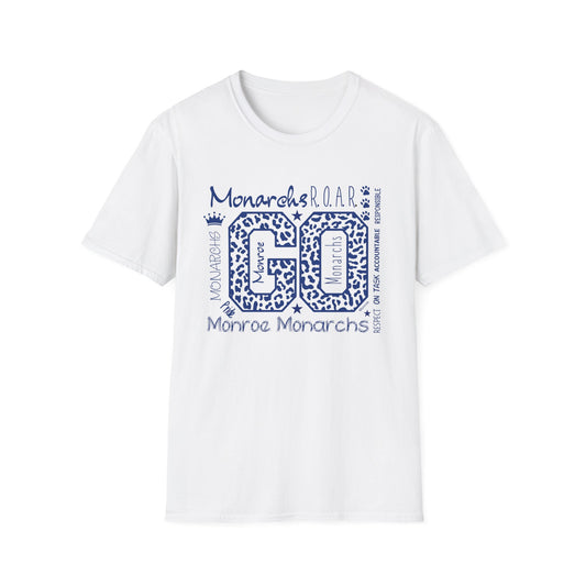 GO Monarchs Blue Leopard Print Unisex T-Shirt - School Spirit & Team Pride