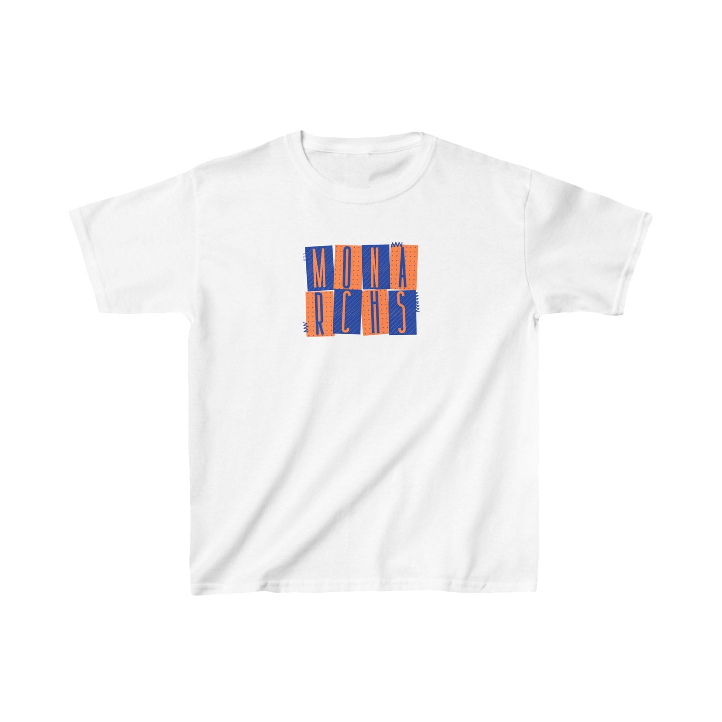 Kids Monarchs Squares Heavy Cotton Tee - Fun & Vibrant Youth Shirt