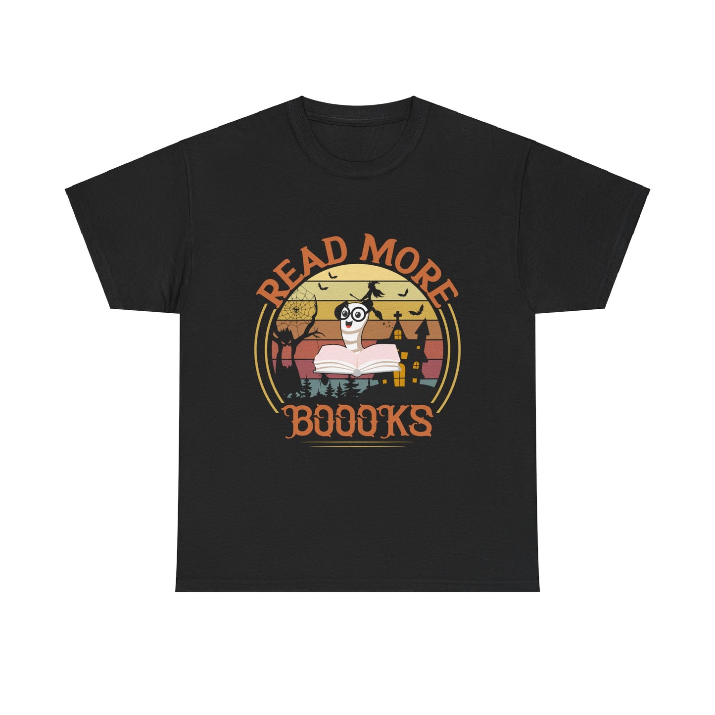 Read More Books Unisex Heavy Cotton Tee - Cozy Book Lover Halloween Teacher School Shirt