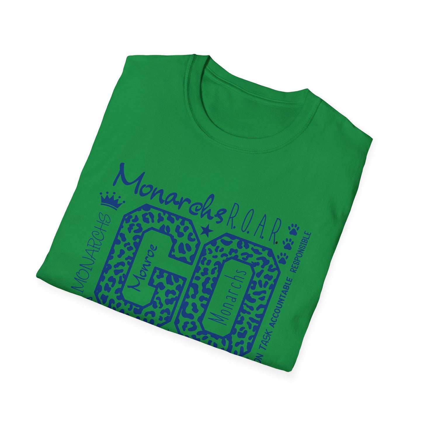 GO Monarchs Blue Leopard Print Unisex T-Shirt - School Spirit & Team Pride