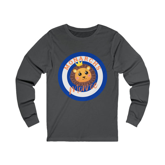 Monarchs Lion Unisex Jersey Long Sleeve Tee - Fun and Playful Shirt for Kids and Adults