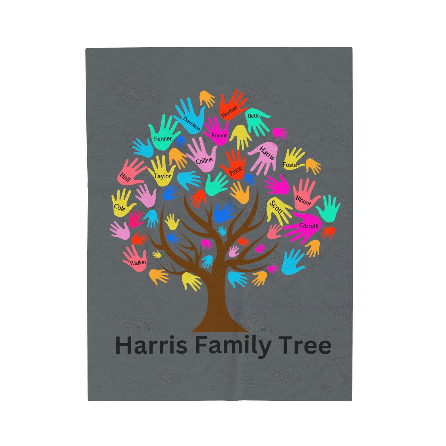 Harris Family Tree Velveteen Plush Blanket