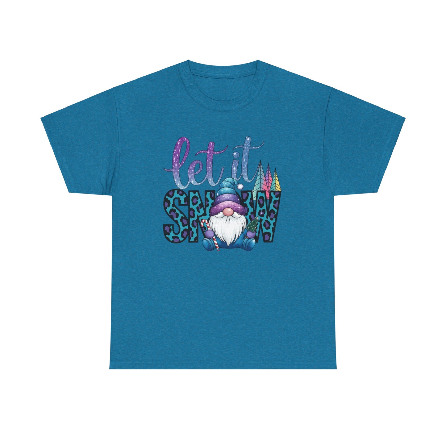 Let It Snow Unisex Heavy Cotton Tee - Fun Winter Holiday Gnome Design