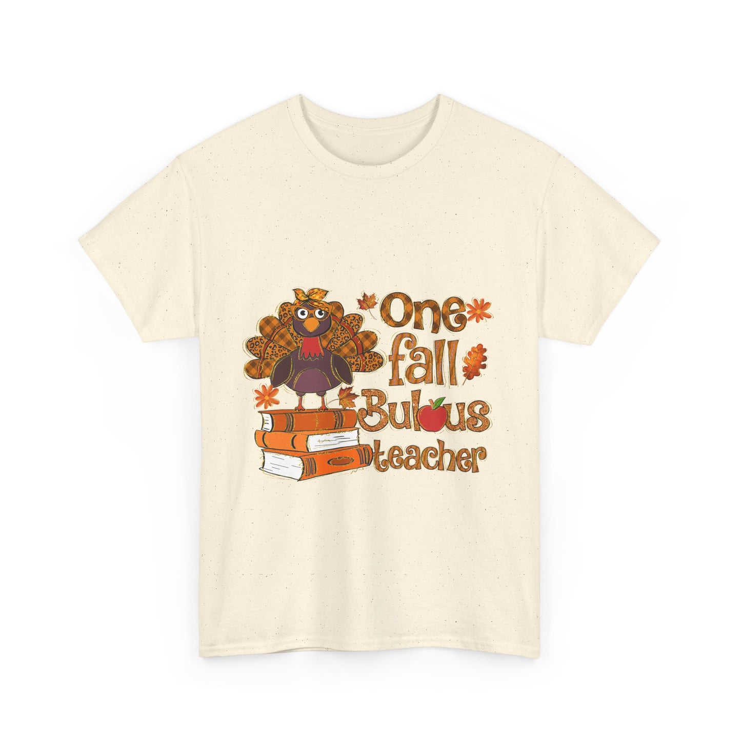 Fall Teacher Unisex Heavy Cotton Tee - 'One Fall -Bulous Teacher' Design