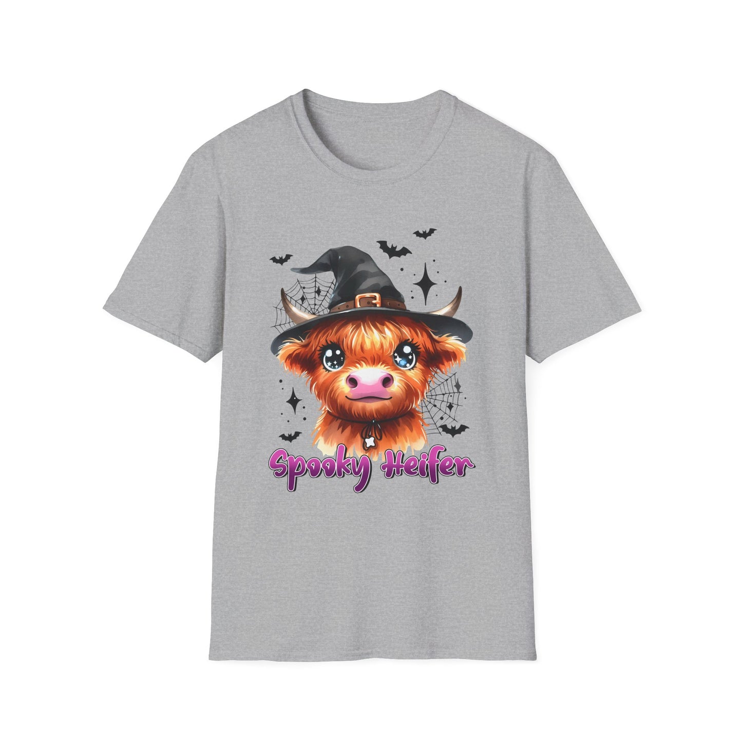 Spooky Heifer Halloween Cow Unisex Softstyle T-Shirt for Halloween