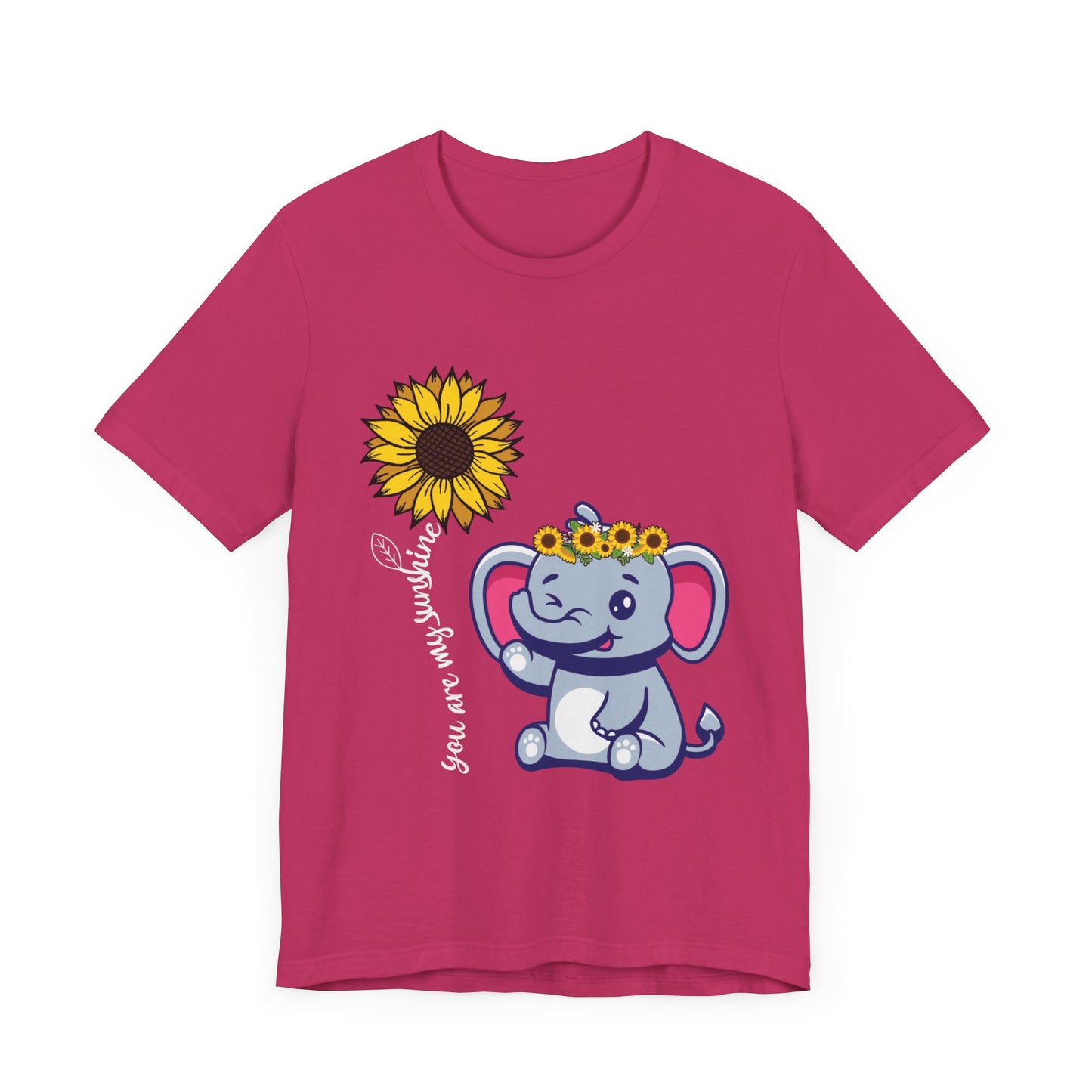 You are my sunshine Elephant/Sunflower Unisex Jersey Short Sleeve Tee