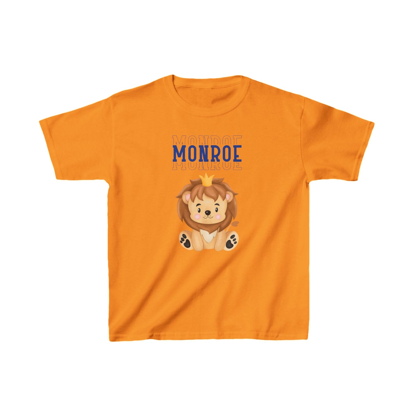 Kids Tee Lion Wearing Crown  Triple Blue Monroe