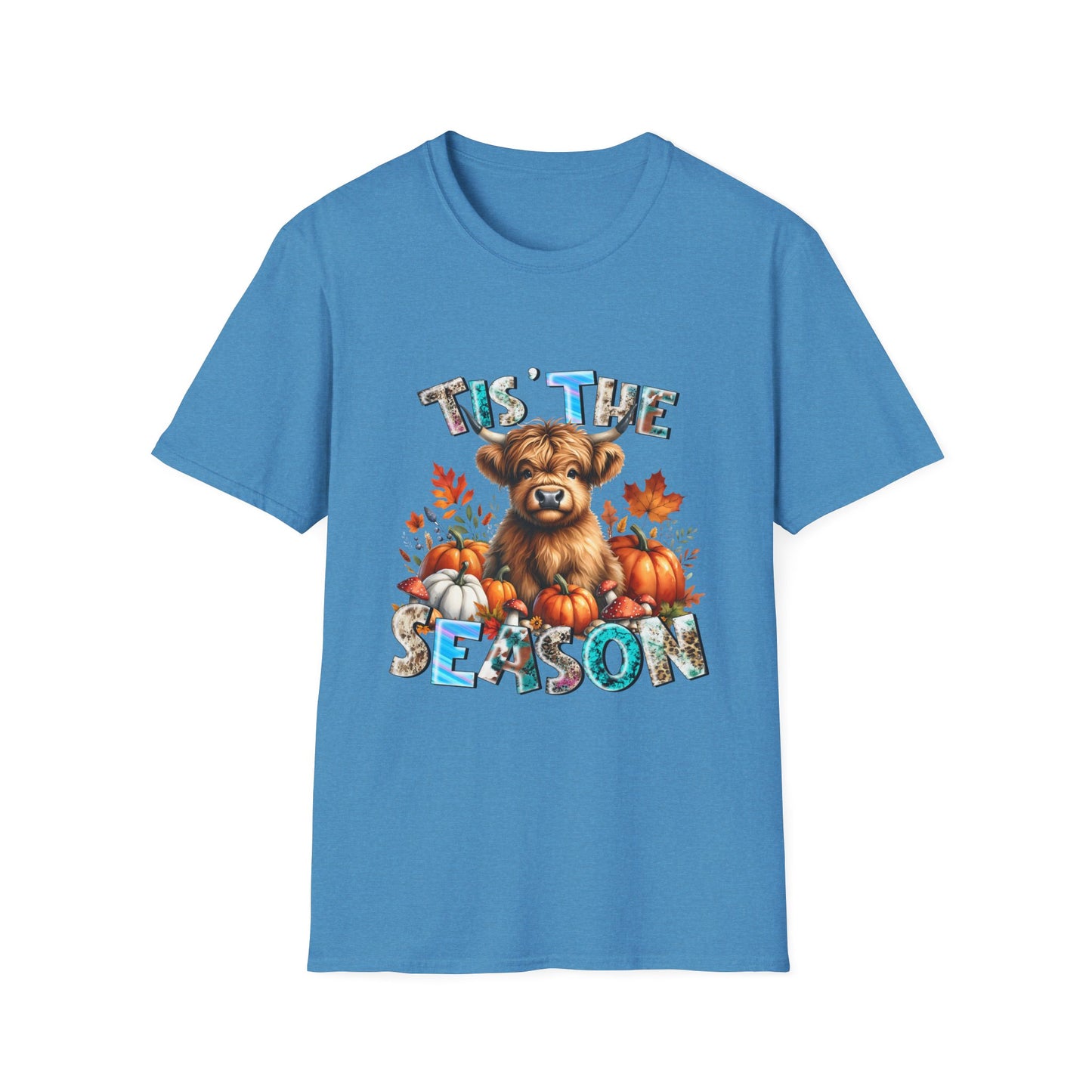 Tis the Season Fall Cow Unisex Softstyle T-Shirt