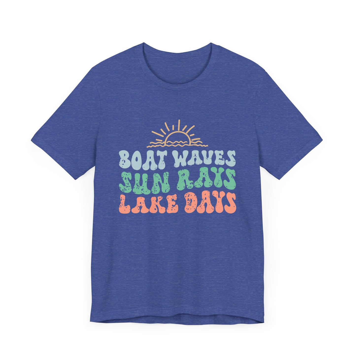 Boat Waves Sun Rays Lake Days Unisex Jersey Short Sleeve Tee