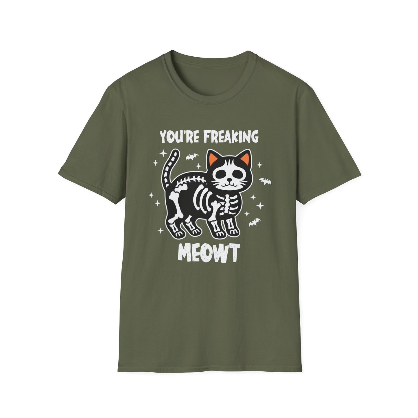 You're Freaking Meowt Skeleton Cat Unisex Softstyle Halloween T-Shirt